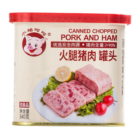 小猪呵呵 午餐肉 火腿猪肉罐头 340g