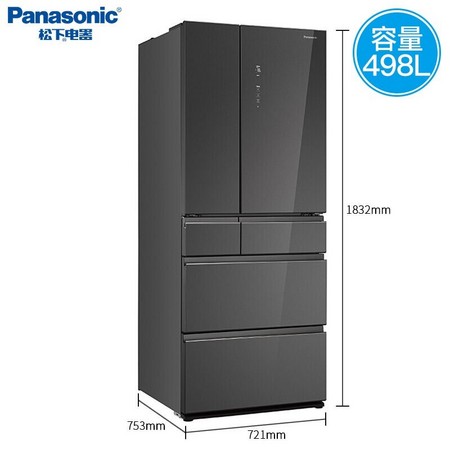 Panasonic 松下 NR-F522TXE-M 多门 498L 变频风冷自动制冰家用电冰箱