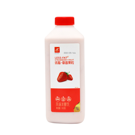 PLUS会员：JIN SHI DAI 今时代 低脂草莓果粒酸奶 910g