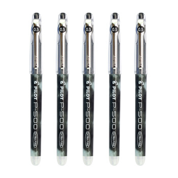 PLUS会员：PILOT 百乐 P500 中性笔 0.5mm 黑色 5支装