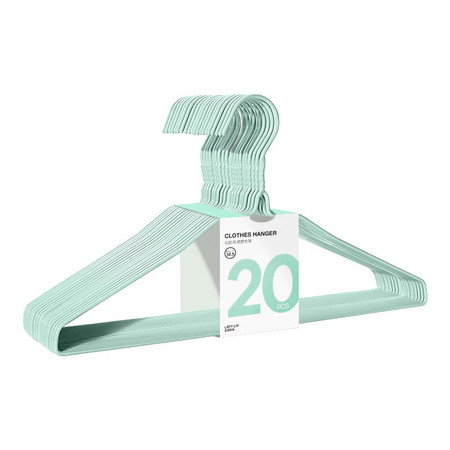 lattliv 生活无忧 铁衣架 20个 绿色 6.9元
