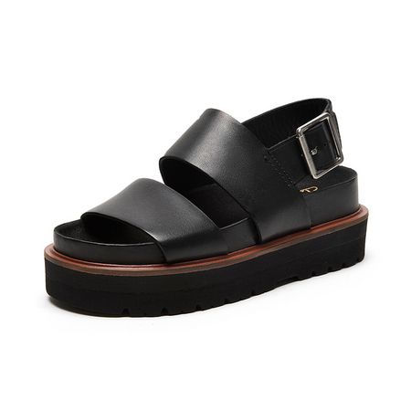 Clarks 其乐 2021春夏新款女士厚跟圆头鞋凉鞋女