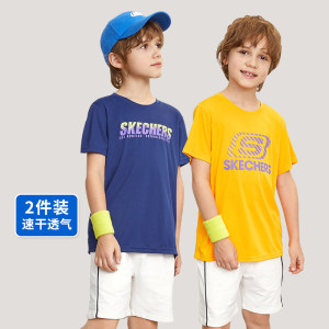 Skechers斯凯奇 儿童 速干运动T恤 2件