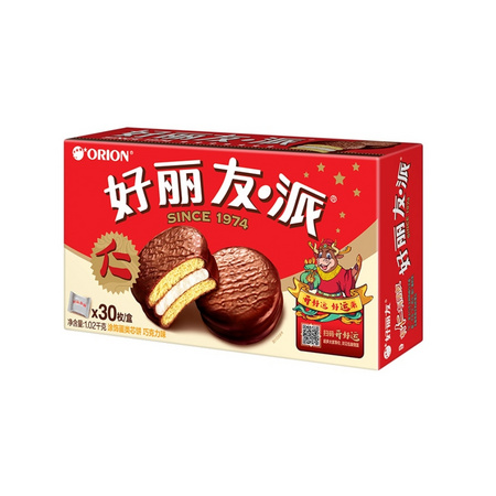 88VIP：Orion 好丽友 巧克力派 30枚 1020g