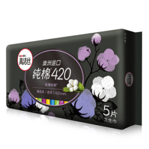 有券的上：kotex 高洁丝 臻选澳洲进口纯棉0.08极薄 420mm 5片