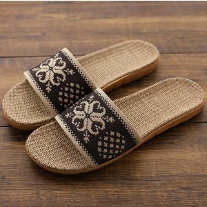 恪宏 夏季防滑防臭亚麻凉拖