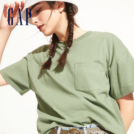 Gap 盖璞 540785 女装舒适落肩短袖T恤