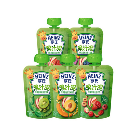 88VIP：Heinz 亨氏 婴儿多口味混合果蔬泥 120g*5袋