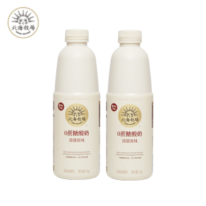 北海牧场 0蔗糖 原味低温酸奶 1kg*2瓶 59元狂欢价
