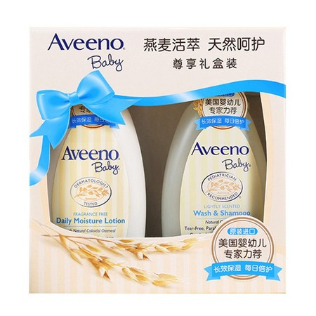 88VIP：Aveeno 艾惟诺 婴儿洗护礼盒（沐浴洗发二合一+身体乳） 354ml