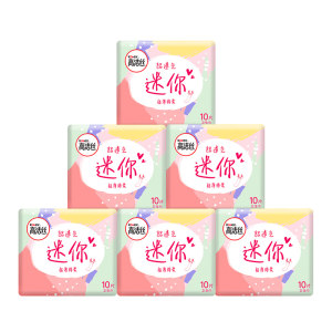 kotex 高洁丝 Kotex 190mm超薄直条迷你卫生巾护垫10片*6包