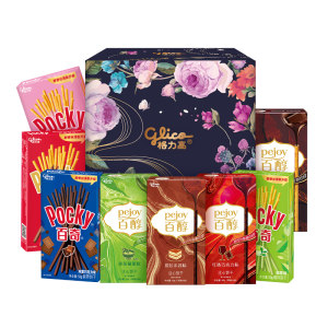格力高 百醇 注心饼干棒 百奇双拼礼盒 8口味8盒/384g 34.9元包邮