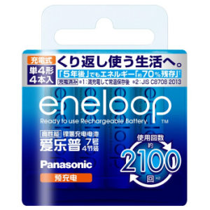 eneloop 爱乐普 4MCCA/4W 7号 充电电池 4节*2件 + 松下7号充电电池 4节